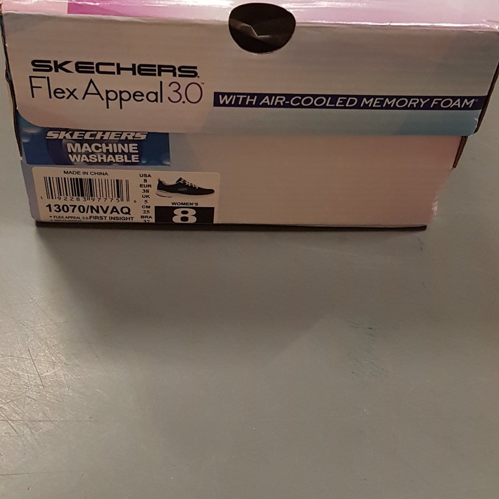 Skechers Navy/Aqua Memory Foam Tennis Shoe Sneakers - Picture 4 of 4